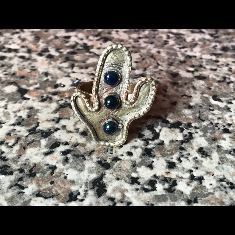 Opal Cactus Gypsy Queen Ring